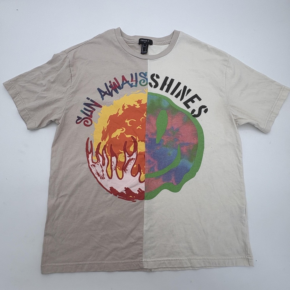 Forever 21 Shirt Mens Small Multicolor Sun Always Shines Smiley Graphic Tee